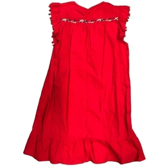 Kirundo Pom Pom Sleeve Shift Dress Women’s Size XL NWOT Red / Embroidery Detail - Picture 2 of 7